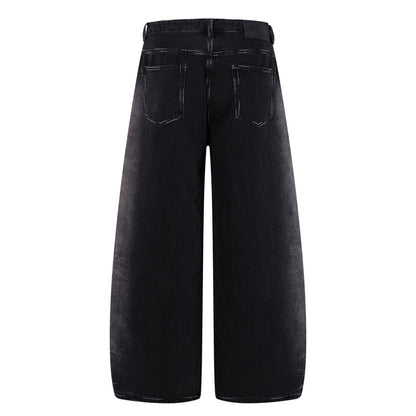 Lightning Strike: Vintage Washed Gradient Denim – Straight to Wide Leg