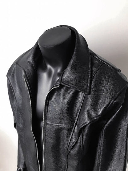 PU Leather Black Jacket – Unisex Street Classic with Modern Edge